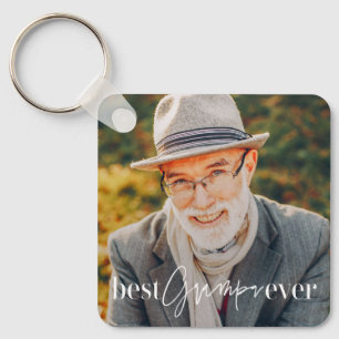 Best Grampa Ever Modern Simple Elegant Photo Key Ring