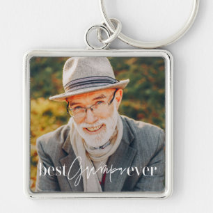 Best Grampa Ever Modern Simple Elegant Photo Key Ring
