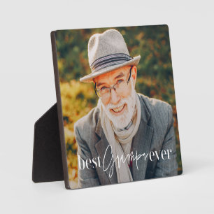 Best Grampa Ever Modern Simple Elegant Photo Plaque