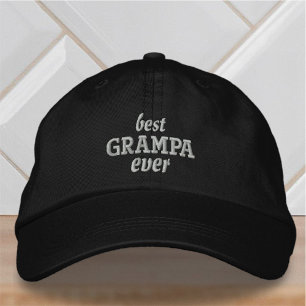 Best Grampa Ever Modern Simple Typography Embroidered Hat