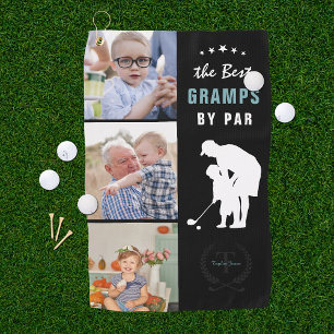 Best Gramps By Par   Monogram Photo Collage Golf Towel