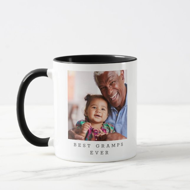 Best Gramps Ever 2 Photo Personalized Grandfather Mug (Left)