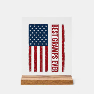 Best Gramps Ever Patriotic Flag Vector Design_1 Acrylic Sign