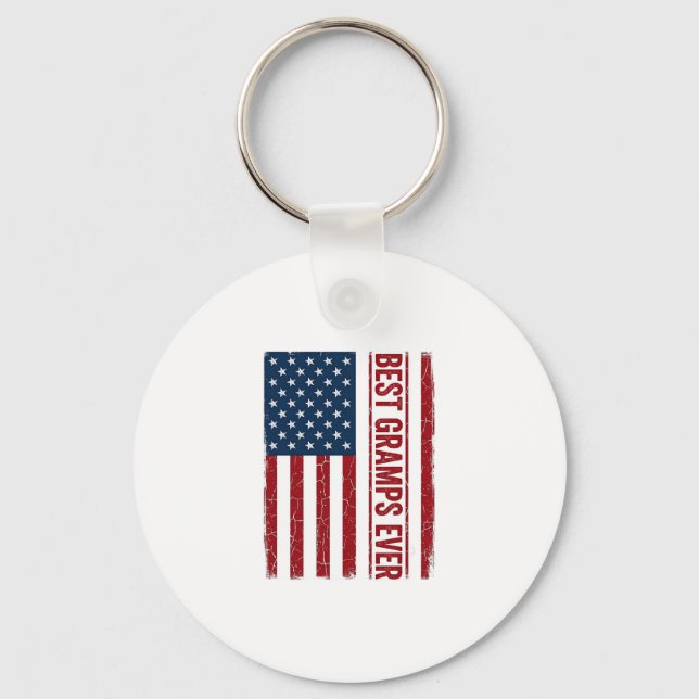 Best Gramps Ever Patriotic Flag Vector Design_1 Key Ring (Front)