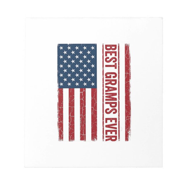 Best Gramps Ever Patriotic Flag Vector Design_1 Notepad (Front)