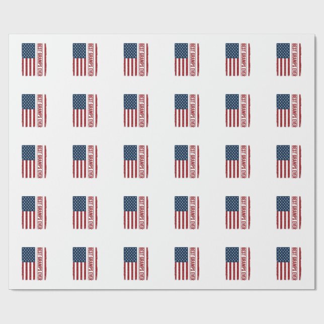 Best Gramps Ever Patriotic Flag Vector Design_1 Wrapping Paper (Flat)
