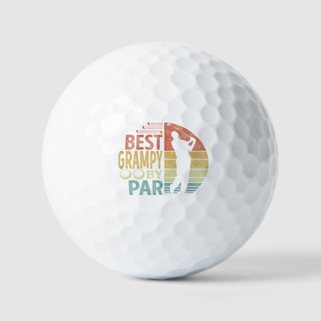 Best GRAMPY By Par Golf Golfer Golf Balls (Front)