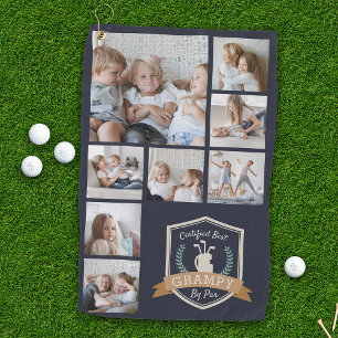 Best Grampy By Par   Photo Collage Golf Towel