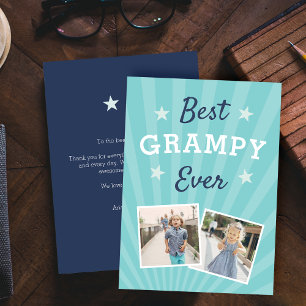 Best Grampy Ever   Father's Day Flat Photo Card