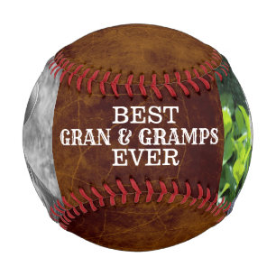 Best gran gramps DIY photo brown leather family Baseball