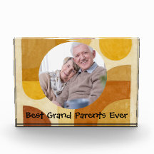 Best Grand Parents Ever Retro Abstract Watercolor