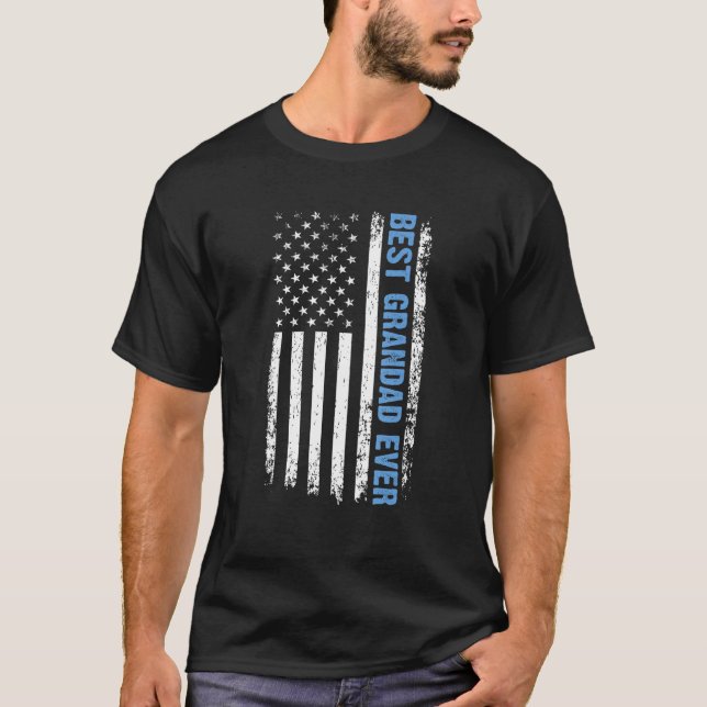 Best Grandad Ever 4th Of July American Flag USA Pa T-Shirt (Front)