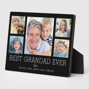 Best Grandad Ever 5-Photo Family Collage Custom Plaque