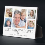 Best Grandad Ever 5-Photo Family Collage Custom Plaque<br><div class="desc">Simple and clean design lets your family photos shine on this Best Grandad Ever plaque. A large photograph in the centre with two smaller photos on either side let you insert your own photos easily. Best Grandad Ever is written below in a modern font. Two lines below let you complete...</div>
