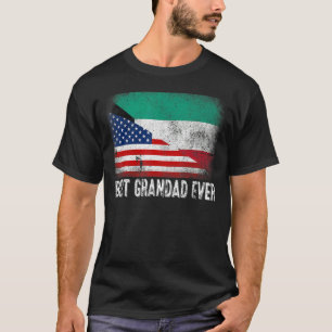 Best Grandad Ever American Kuwait Flag Graphic Fat T-Shirt