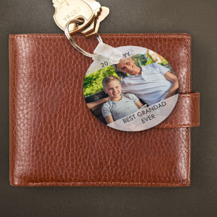 Best Grandad Ever Custom Fathers Day Photo Key Ring