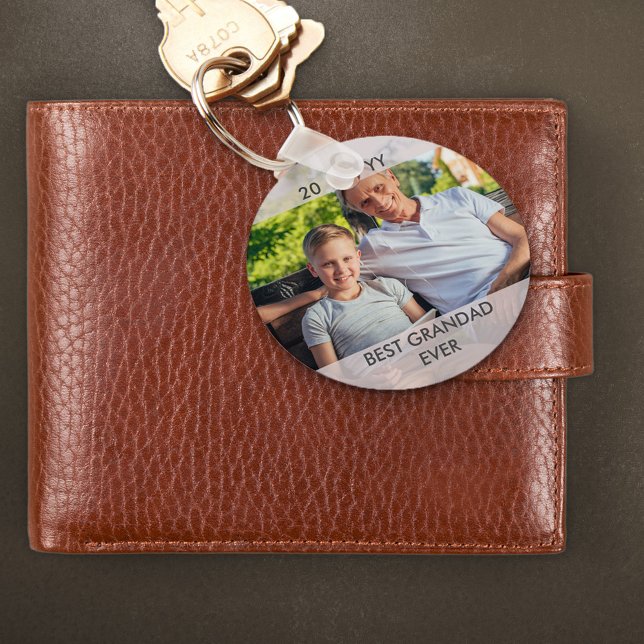 Best Grandad Ever Custom Fathers Day Photo Key Ring (Creator Uploaded)