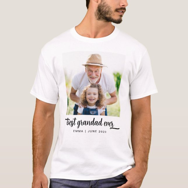 Best Grandad Ever Photo T-Shirt (Front)