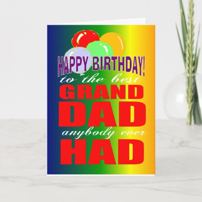 Best granddad ever birthday card (Front)