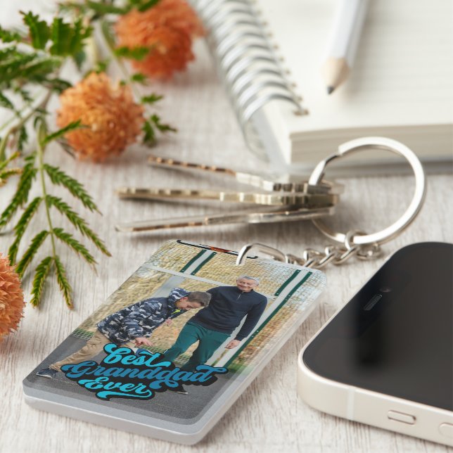 Best Granddad Ever | Grandpa Photo Key Ring (Front Right)