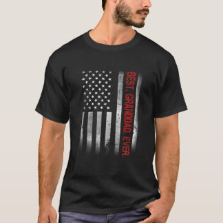 Best Granddad Ever Vintage American Flag For Dad P T-Shirt