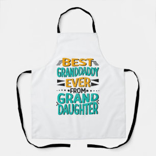 Best Granddaddy Granddaughter, Orange Green Grill Apron