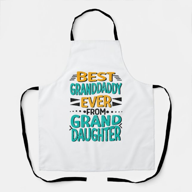 Best Granddaddy Granddaughter, Orange Green Grill Apron (Front)