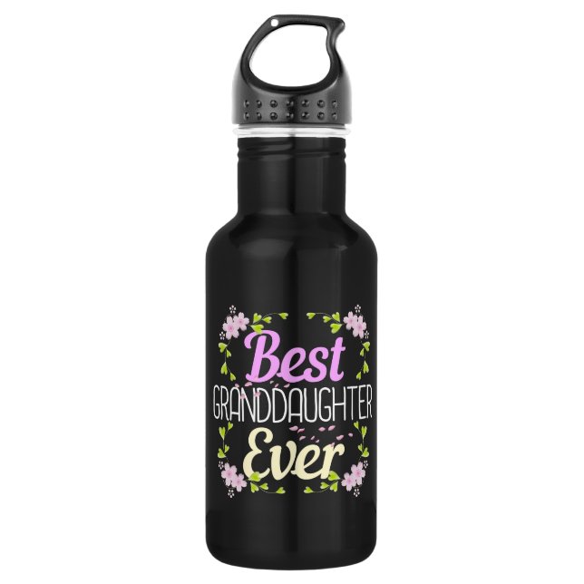 Best Granddaughter Ever - Floral 532 Ml Water Bottle (Front)