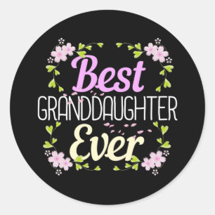 Best Granddaughter Ever - Floral Classic Round Sticker