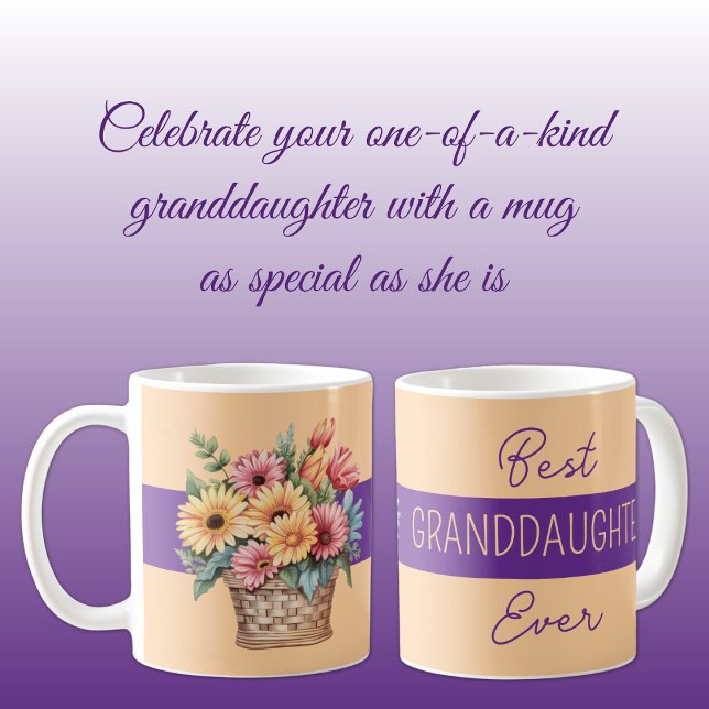 Best granddaughter ever gerbera flowers orange coffee mug (Creator Uploaded)