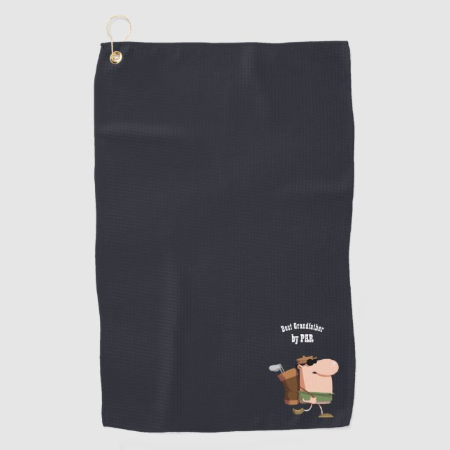 Best GRANDFATHER by PAR -Funny Golf Golfer Golfing Towel (Front)