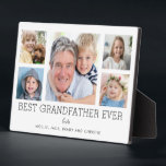 Best Grandfather Ever Grandchildren Photo Collage Plaque<br><div class="desc">Simple and clean design lets your family photos shine on this Best Grandfather Ever plaque. A large photograph in the centre with two smaller photos on either side let you insert your own photos easily. Best Grandfather Ever is written below in a modern font. Two lines follow to let you...</div>