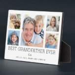 Best Grandfather Ever Grandchildren Photo Collage Plaque<br><div class="desc">Simple and clean design lets your family photos shine on this Best Grandfather Ever plaque. A large photograph in the centre with two smaller photos on either side let you insert your own photos easily. Best Grandfather Ever is written below in a modern font. Two lines follow to let you...</div>