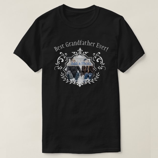 Best Grandfather Family Photo  Custom T-Shirt (Design Front)