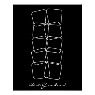 Best Grandma 10 Photo Black Background Collage Poster