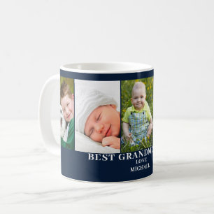 Best Grandma 5 Photo Blue Mug