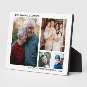 Best Grandma And Grandpa 4 Photo Collage White Plaque