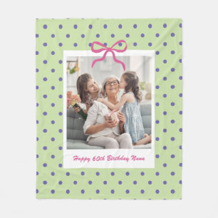Best Grandma Birthday Gift Custom Photo Fleece Blanket