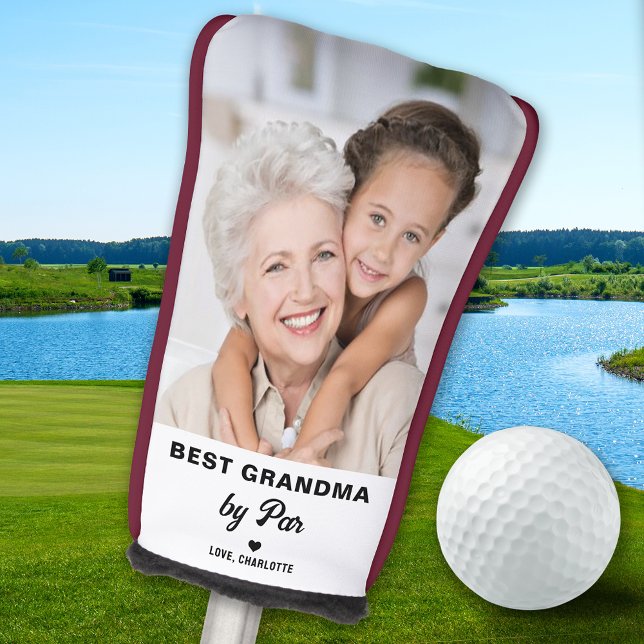 Best GRANDMA By PAR Grandparents Gift Custom Photo Golf Head Cover (Creator Uploaded)