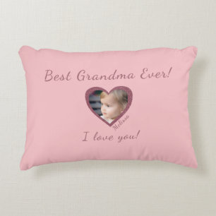 Best Grandma Custom Grandkid Photo Template  Decorative Cushion