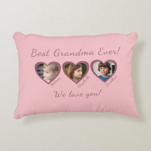 Best Grandma Custom Three Photo Template  Decorative Cushion