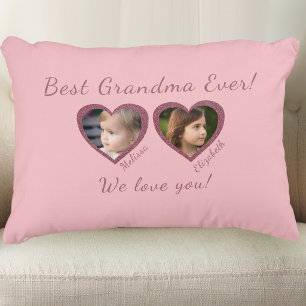 Best Grandma Custom Two Photo Template Decorative Cushion