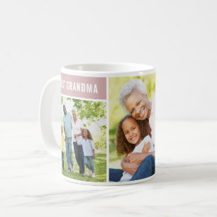 Best Grandma Dusty Rose Mothers Day Photo Collage Coffee Mug