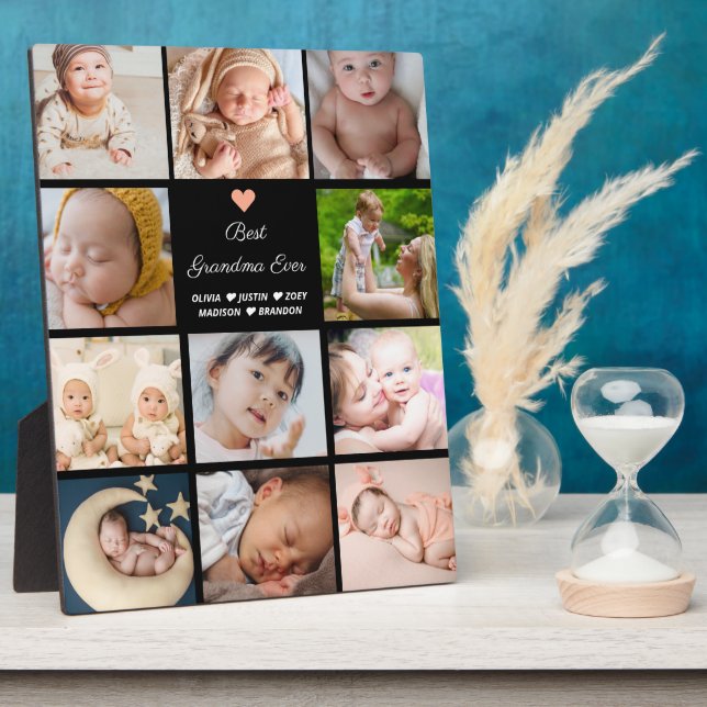 Best Grandma Ever 11-Photo Collage Plaque (Side)