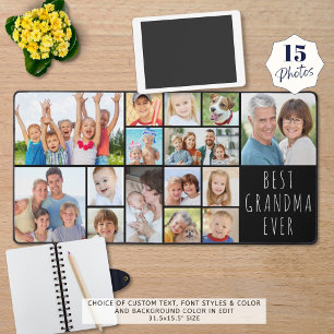 Best Grandma Ever 15 Photo Collage Custom Desk Mat