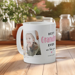 Best GRANDMA Ever 2 Photo Cute Gift  Coffee Mug