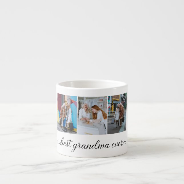 Best Grandma Ever 3 Photo Collage  Espresso Cup (Front)