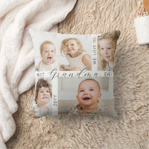 Best Grandma Ever 4 Photo Grandchildren Cushion