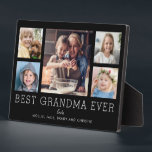 Best Grandma Ever 5-Photo Collage Keepsake Custom Plaque<br><div class="desc">Simple and clean design lets your family photos shine on this Grandma Ever plaque. A large photograph in the centre with two smaller photos on either side let you insert your own photos easily. Best Grandma Ever is written below in a modern font. Two lines below let you complete your...</div>