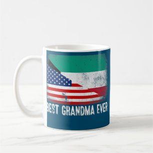 Best Grandma Ever American Kuwait Flag Graphic Coffee Mug